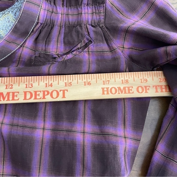 Rock by Wrangler Rolled Sleeve Shirt Dress Women's plaid Snap Front - Picture 6 of 7